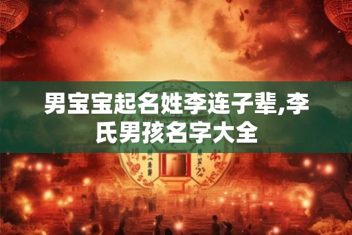 男宝宝起名姓李连子辈,李氏男孩名字大全