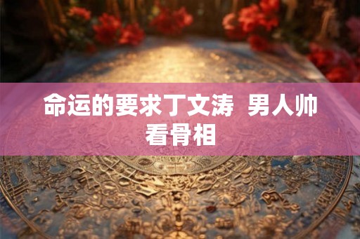 命运的要求丁文涛 男人帅看骨相 命运的要求丁文涛 男人帅看骨相