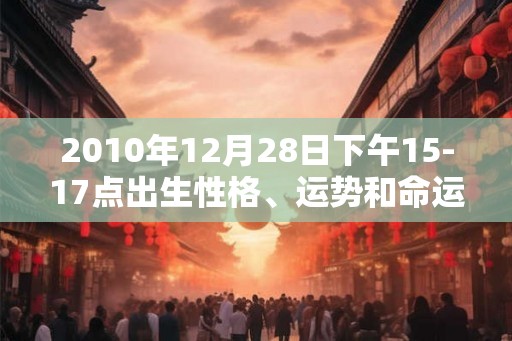2010年12月28日下午15-17点出生性格、运势和命运