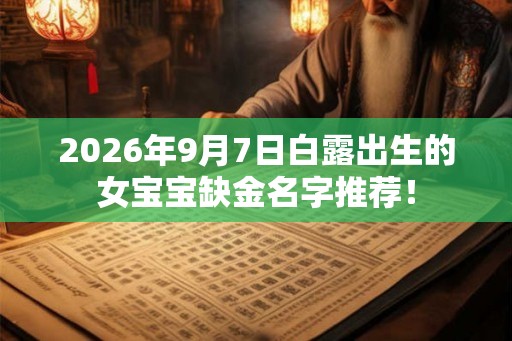 2026年9月7日白露出生的女宝宝缺金名字推荐! 2026年9月7日白露出生的女宝宝缺金名字推荐!