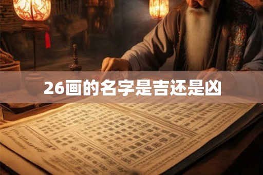 26画的名字是吉还是凶