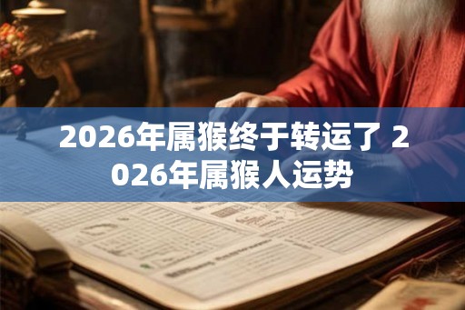 2026年属猴终于转运了 2026年属猴人运势