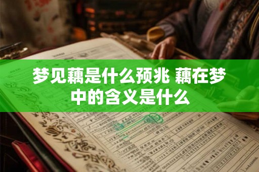 梦见藕是什么预兆 藕在梦中的含义是什么 梦见藕是什么预兆 藕在梦中的含义是什么