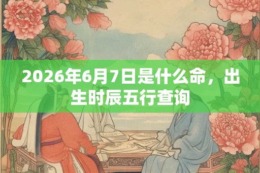 2026年6月7日是什么命，出生时辰五行查询