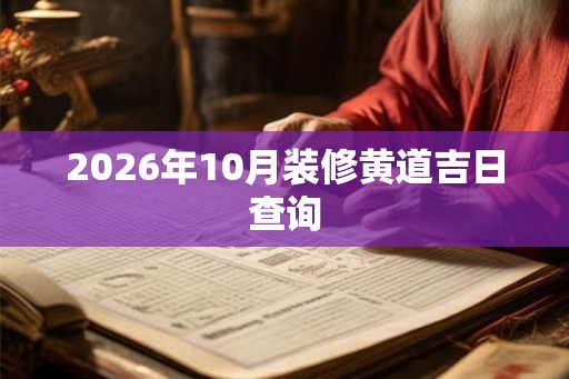 2026年10月装修黄道吉日查询 2026年10月装修黄道吉日查询