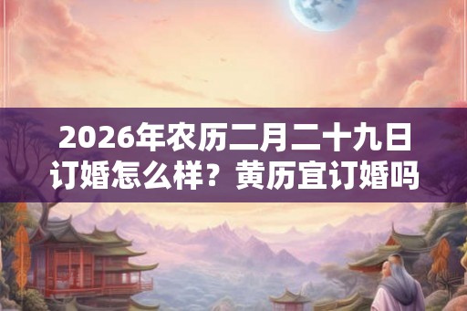 2026年农历二月二十九日订婚怎么样?黄历宜订婚吗? 2026年农历二月二十九日订婚怎么样?黄历宜订婚吗?