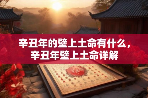 辛丑年的壁上土命有什么，辛丑年壁上土命详解