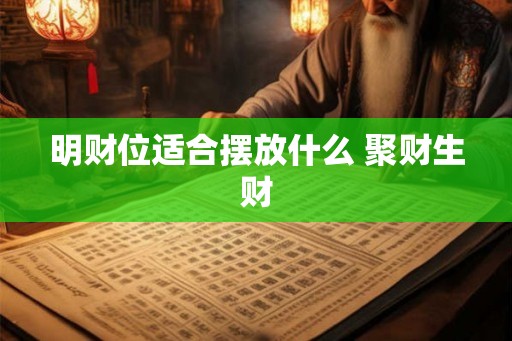 明财位适合摆放什么 聚财生财