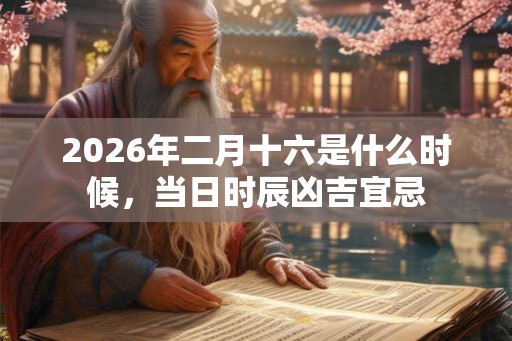 2026年二月十六是什么时候，当日时辰凶吉宜忌