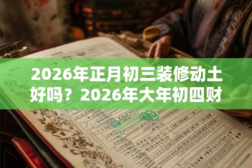 2026年正月初三装修动土好吗？2026年大年初四财喜神方位？