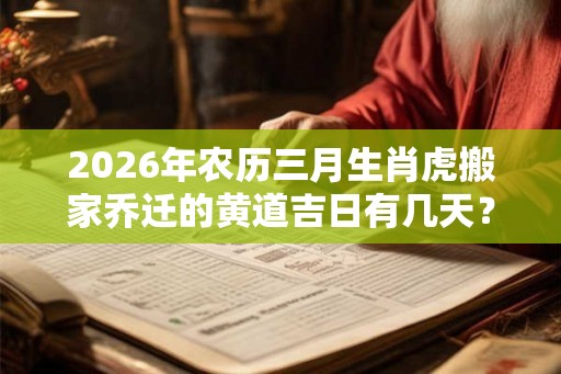2026年农历三月生肖虎搬家乔迁的黄道吉日有几天？