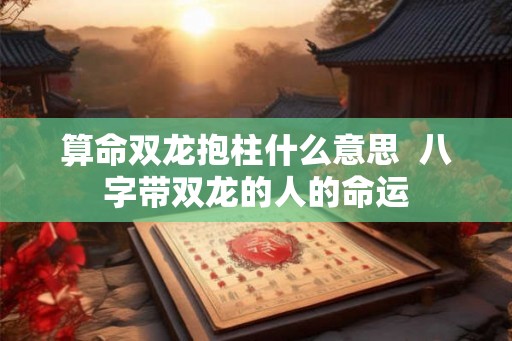 算命双龙抱柱什么意思 八字带双龙的人的命运 算命双龙抱柱什么意思 八字带双龙的人的命运