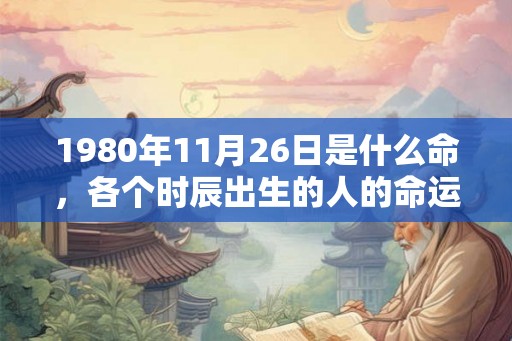 1980年11月26日是什么命，各个时辰出生的人的命运