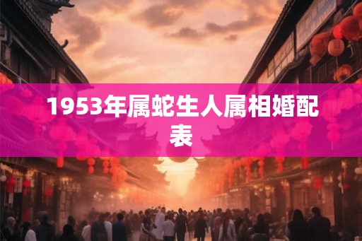 1953年属蛇生人属相婚配表