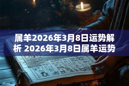 属羊2026年3月8日运势解析 2026年3月8日属羊运势分析; 属羊2026年3月8日运势解析 2026年3月8日属羊运势分析;