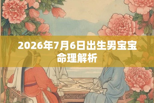 2026年7月6日出生男宝宝命理解析