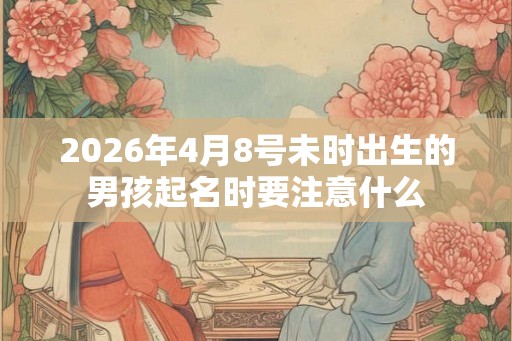2026年4月8号未时出生的男孩起名时要注意什么