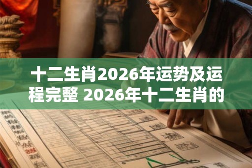 十二生肖2026年运势及运程完整 2026年十二生肖的运势如何