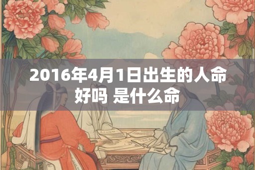 2016年4月1日出生的人命好吗 是什么命