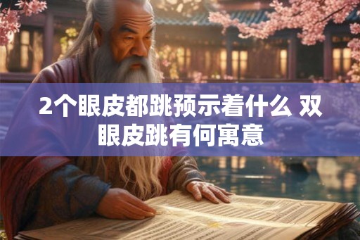 2个眼皮都跳预示着什么 双眼皮跳有何寓意