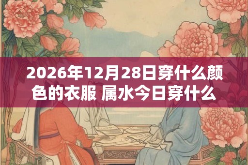 2026年12月28日穿什么颜色的衣服 属水今日穿什么好