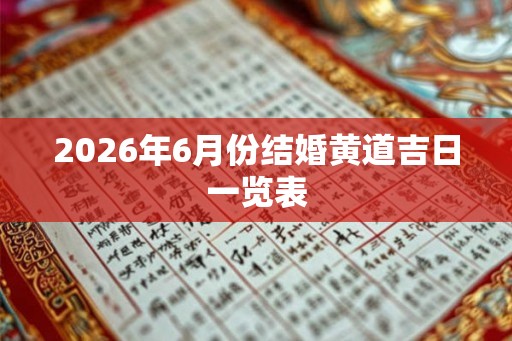 2026年6月份结婚黄道吉日一览表
