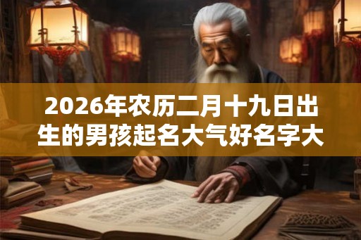 2026年农历二月十九日出生的男孩起名大气好名字大全 2026年农历二月十九日出生的男孩起名大气好名字大全