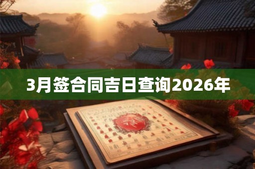 3月签合同吉日查询2026年
