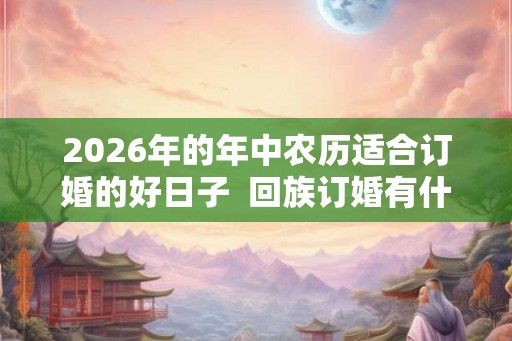 2026年的年中农历适合订婚的好日子  回族订婚有什么讲究