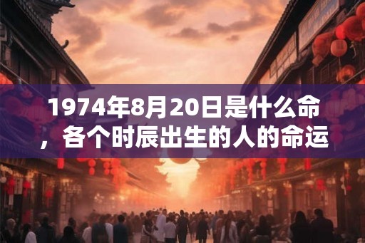 1974年8月20日是什么命，各个时辰出生的人的命运