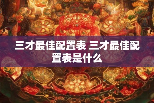 三才最佳配置表 三才最佳配置表是什么 三才最佳配置表 三才最佳配置表是什么