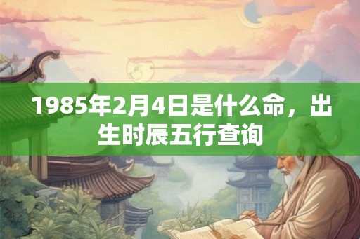 1985年2月4日是什么命，出生时辰五行查询