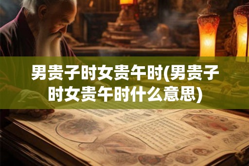 男贵子时女贵午时(男贵子时女贵午时什么意思)
