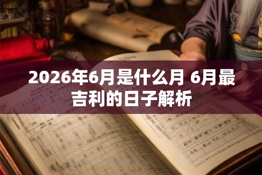 2026年6月是什么月 6月最吉利的日子解析