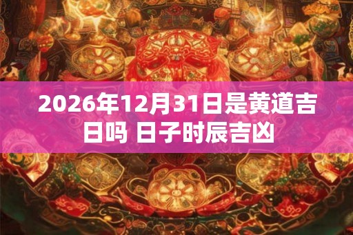 2026年12月31日是黄道吉日吗 日子时辰吉凶