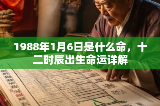 1988年1月6日是什么命，十二时辰出生命运详解