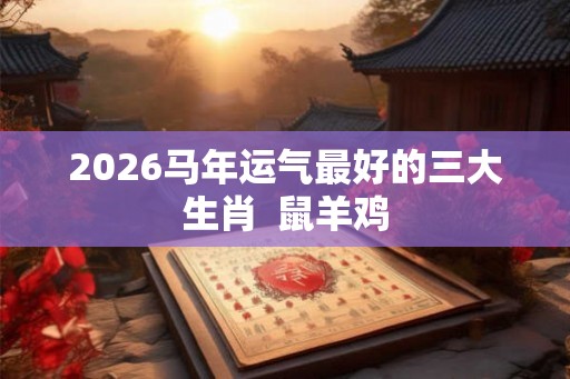 2026马年运气最好的三大生肖  鼠羊鸡
