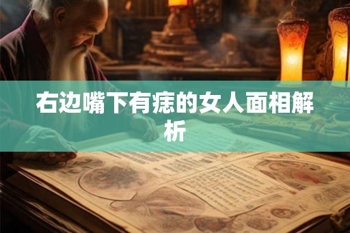 右边嘴下有痣的女人面相解析
