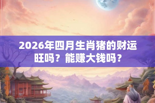 2026年四月生肖猪的财运旺吗？能赚大钱吗？