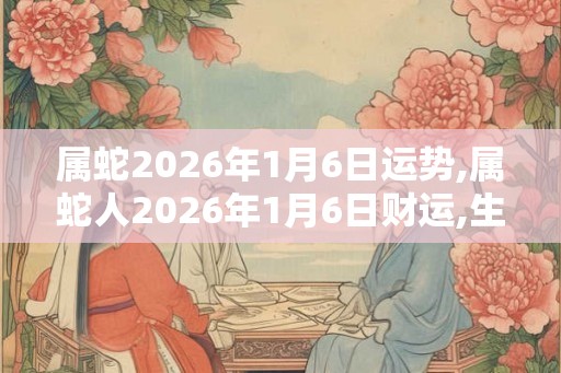 属蛇2026年1月6日运势,属蛇人2026年1月6日财运,生肖蛇2026年1月6日运势