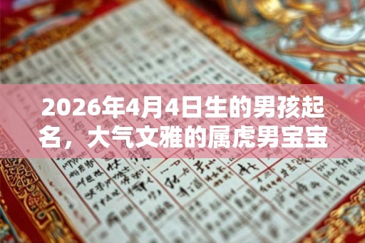 2026年4月4日生的男孩起名，大气文雅的属虎男宝宝名字