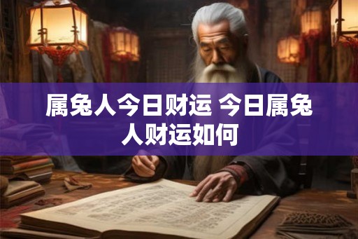 属兔人今日财运 今日属兔人财运如何
