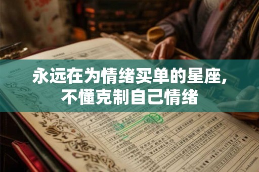 永远在为情绪买单的星座,不懂克制自己情绪