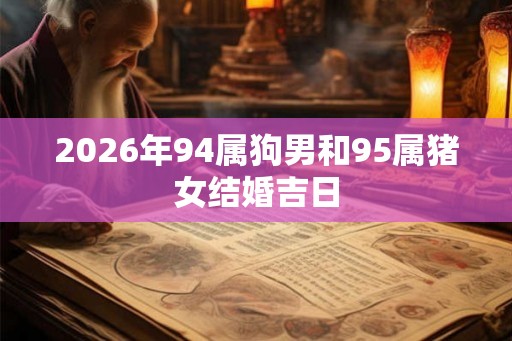 2026年94属狗男和95属猪女结婚吉日