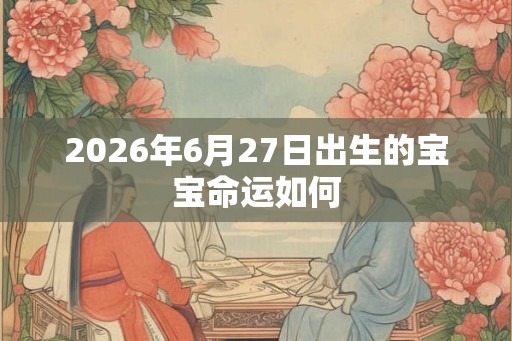 2026年6月27日出生的宝宝命运如何 2026年6月27日出生的宝宝命运如何