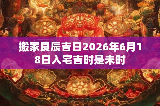 搬家良辰吉日2026年6月18日入宅吉时是未时