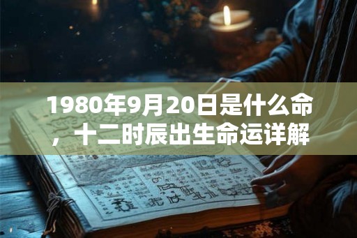 1980年9月20日是什么命，十二时辰出生命运详解