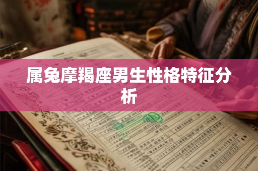 属兔摩羯座男生性格特征分析