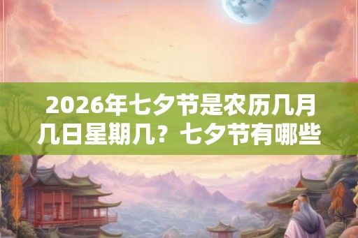 2026年七夕节是农历几月几日星期几?七夕节有哪些风俗? 2026年七夕节是农历几月几日星期几?七夕节有哪些风俗?