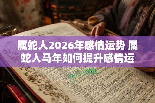 属蛇人2026年感情运势 属蛇人马年如何提升感情运